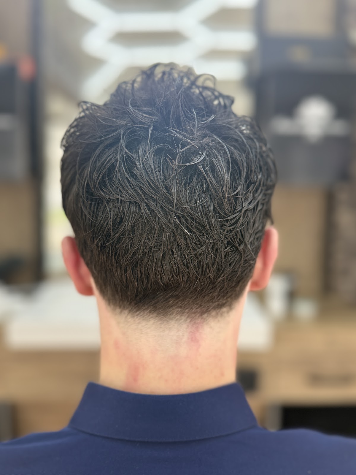 Arrière de tête avec une coupe texturée et un dégradé